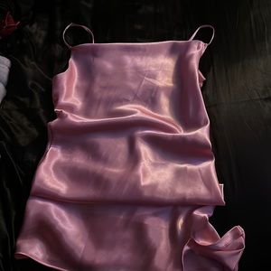 pink silk short dress